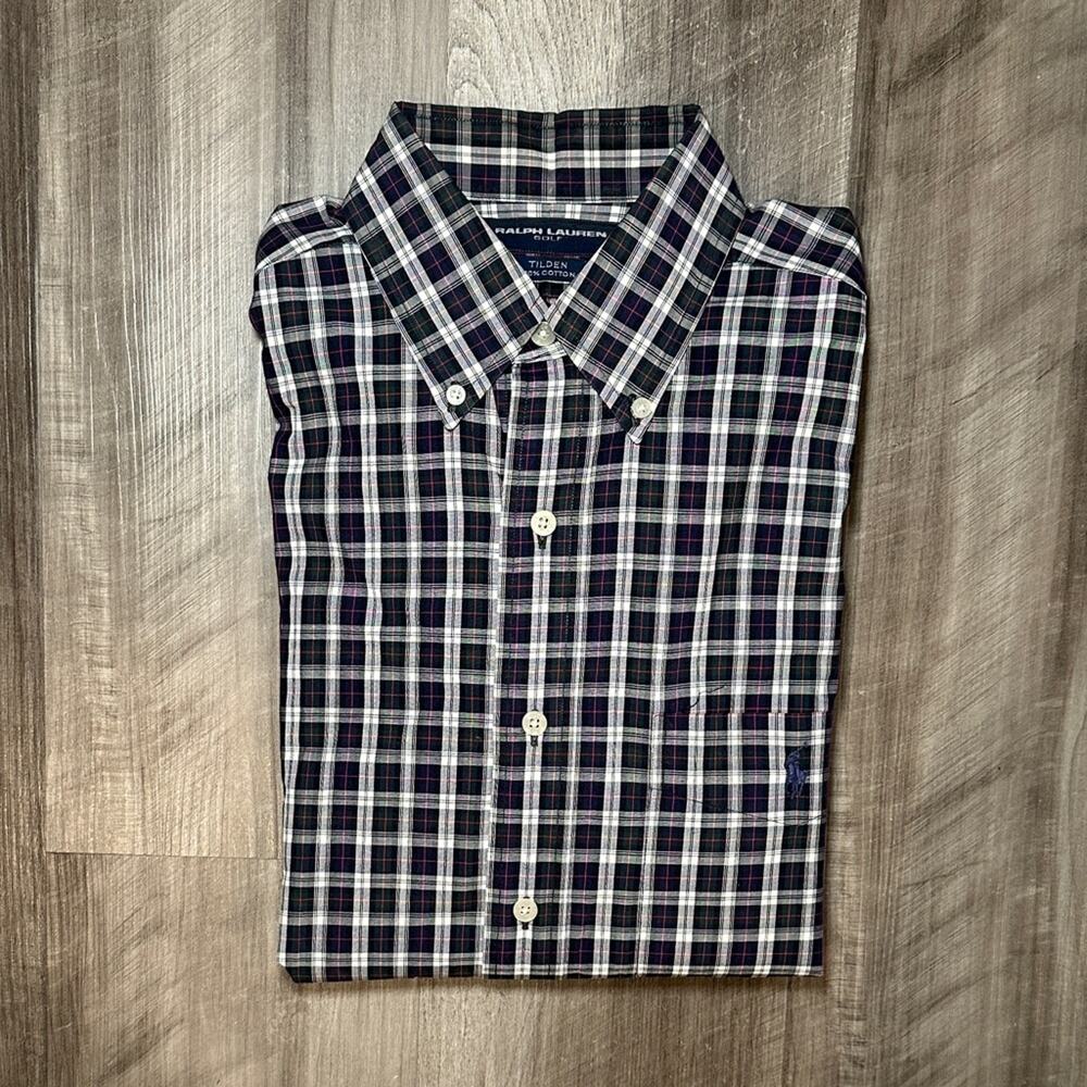 Ralph Lauren Golf Tilden Vintage Plaid Long Sleeve Button Down - Small